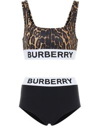 Burberry Bikini mit Logo - Mehrfarbig
