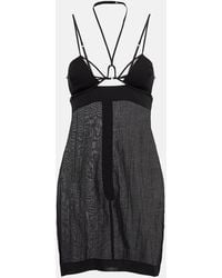 Nensi Dojaka - Cutout Halterneck Cotton Minidress - Lyst