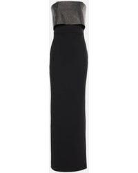 Solace London - Abito Lungo Brandi Con Cristalli - Lyst