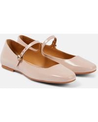 Tod's - Polished Leather Mary Jane Flats - Lyst