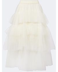 Simone Rocha - Ruffled Tulle Midi Skirt - Lyst