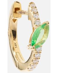 Roxanne First - Orecchino singolo in oro 14kt con diamanti e granato verde - Lyst