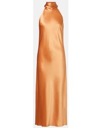 Galvan London - Midikleid Sienna Aus Satin - Lyst