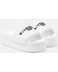 Givenchy - Logo Platform Rubber Slides - Lyst