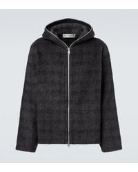 Our Legacy - Checked Knitted Zip-Up Hoodie - Lyst
