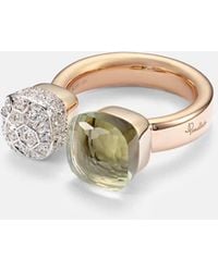 Pomellato - Nudo 18Kt Rose And Ring With Diamonds And Prasiolite - Lyst