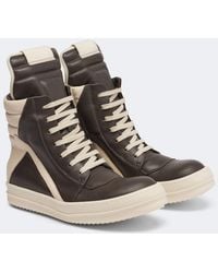 Rick Owens - Geobasket Leather Sneakers - Lyst