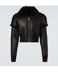 Rick Owens - Chaqueta Dracucollar De Piel Con Borrego - Lyst