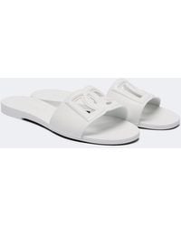 Dolce & Gabbana - Dg Cutout Rubber Slides - Lyst