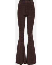 Stouls - Cherilyn High-rise Suede Flared Pants - Lyst