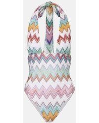 Missoni - Badeanzug Zigzag Aus Haekelstrick - Lyst