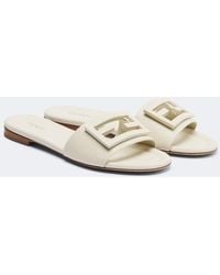 Fendi - Ff Leather Slides - Lyst