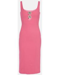 Blumarine - Embellished Cutout Jersey Midi Dress - Lyst