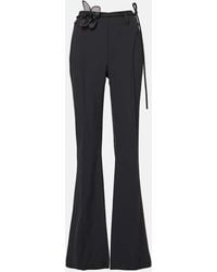ROTATE BIRGER CHRISTENSEN - Floral-Applique High-Rise Flared Pants - Lyst