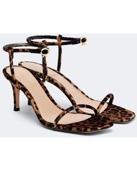 Gianvito Rossi - Leopard Print Velvet Sandals - Lyst