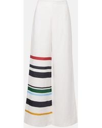 Cala De La Cruz - Toya Striped Linen Wide-Leg Pants - Lyst