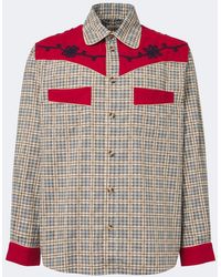 Bode - River City Checked Cotton Poplin Western Shirt - Lyst