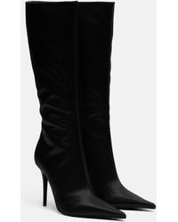 AMINA MUADDI - Barbara Satin Knee-High Boots - Lyst