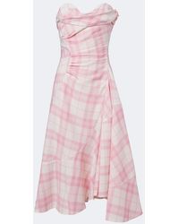 Vivienne Westwood - Spiral Checked Wool-Blend Bustier Dress - Lyst