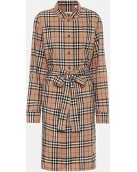 Burberry - Robe chemise Vintage Check en coton melange - Lyst