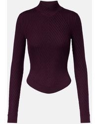 Victoria Beckham - Ribbed-Knit Wool Turtleneck Top - Lyst