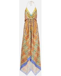 Etro - Printed Silk Midi Dress - Lyst