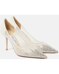 Jimmy Choo - Love 85 Crystal-Embellished Mesh Pumps - Lyst