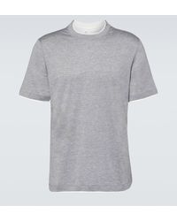 Brunello Cucinelli - T-Shirt aus Baumwolle und Seide - Lyst
