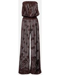 Melissa Odabash - Viv Off-Shoulder Cotton-Blend Jumpsuit - Lyst