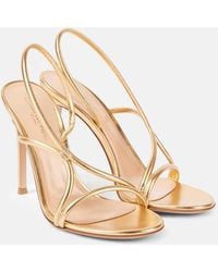 Gianvito Rossi - Sandalen 105 Aus Metallic-Leder - Lyst