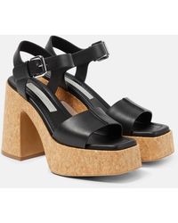 Stella McCartney - Skyla Faux Leather Platform Sandals - Lyst