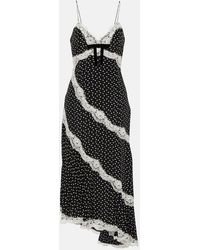 Alessandra Rich - Heart-print Silk Midi Dress - Lyst