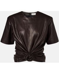 Magda Butrym - Knot-Detail Leather T-Shirt - Lyst
