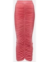 Alex Perry - Embellished Ruched Jersey Maxi Skirt - Lyst