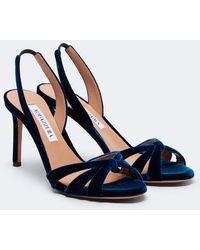 Aquazzura - Tati Velvet Slingback Sandals - Lyst