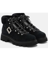 Roger Vivier - Viv' Rangers Suede Lace-Up Boots - Lyst