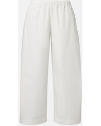 KHAITE - Roma Cotton Poplin Wide-Leg Pants - Lyst