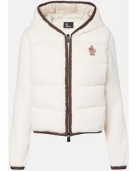 Moncler - Hooded Fleece Down Jacket - Lyst