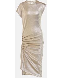 Rabanne - Asymmetric Draped Midi Dress - Lyst