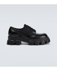 Prada - Monolith Leather Lace-up Shoes - Lyst