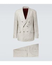 Brunello Cucinelli - Pinstripe Linen Suit - Lyst