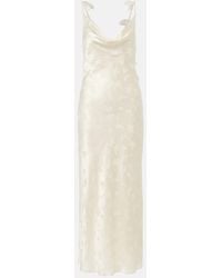 ROTATE BIRGER CHRISTENSEN - Bridal Silk Satin Jacquard Midi Dress - Lyst