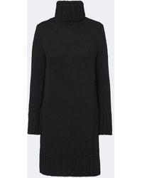 Moncler - Turtleneck Alpaca And Wool-Blend Minidress - Lyst