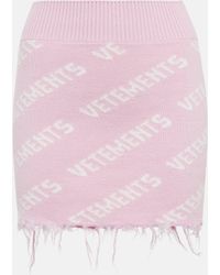 Vetements - Logo Wool Miniskirt - Lyst