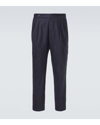 Brunello Cucinelli - Wool And Silk Straight Pants - Lyst
