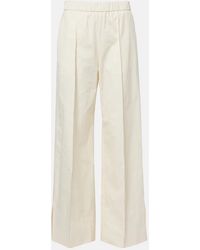 Jil Sander - Pleated Cotton Wide-Leg Pants - Lyst