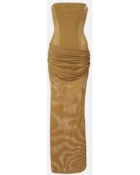 Alex Perry - Sheer Strapless Corset Dress - Lyst