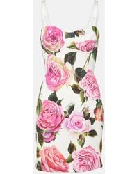 Dolce & Gabbana - Minikleid Aus Einem Baumwollgemisch - Lyst