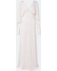 Fendi - Draped Caped Silk Gown - Lyst