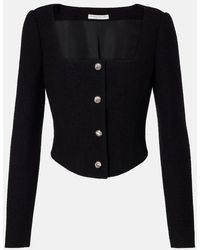 Alessandra Rich - Wool-Blend Twill Boucle Jacket - Lyst